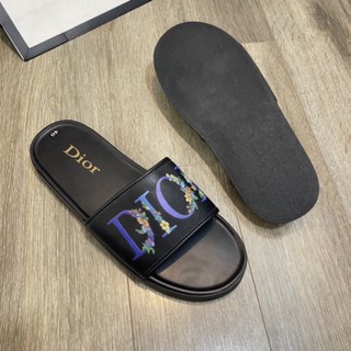 Dép dior in hoa siêu đẹp - dép dior đế kem