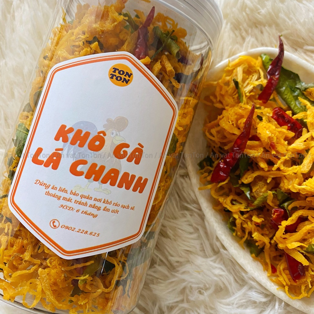 Khô gà lá chanh xé cay loại ngon 200g | TonTon đồ ăn vặt Hà Nội | BigBuy360 - bigbuy360.vn