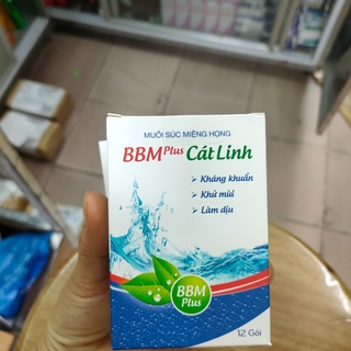Muối súc miệng họng bbmplus cát linh - hộp 12 gói