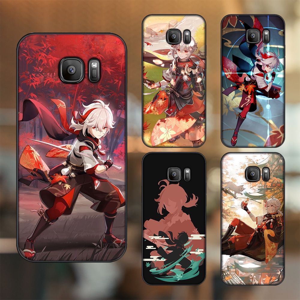 Ốp lưng Samsung S6, S6 Edge, S6 Edge Plus, S7, S7 Edge viền đen in hình Kazuha Genshin Impact