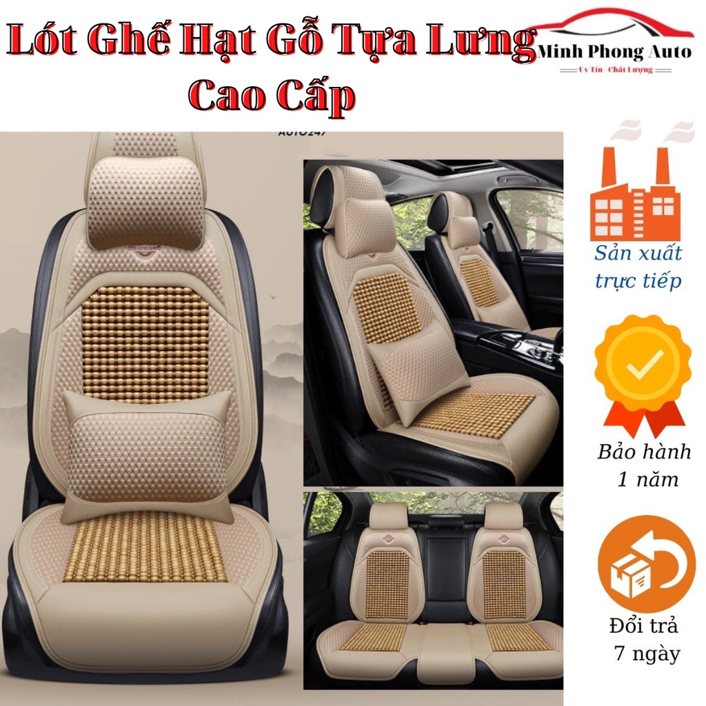Lót ghế tựa lưng hạt gỗ, bọc ghế ô tô cao cấp chống nóng masenge lưng - Minh Phong Auto