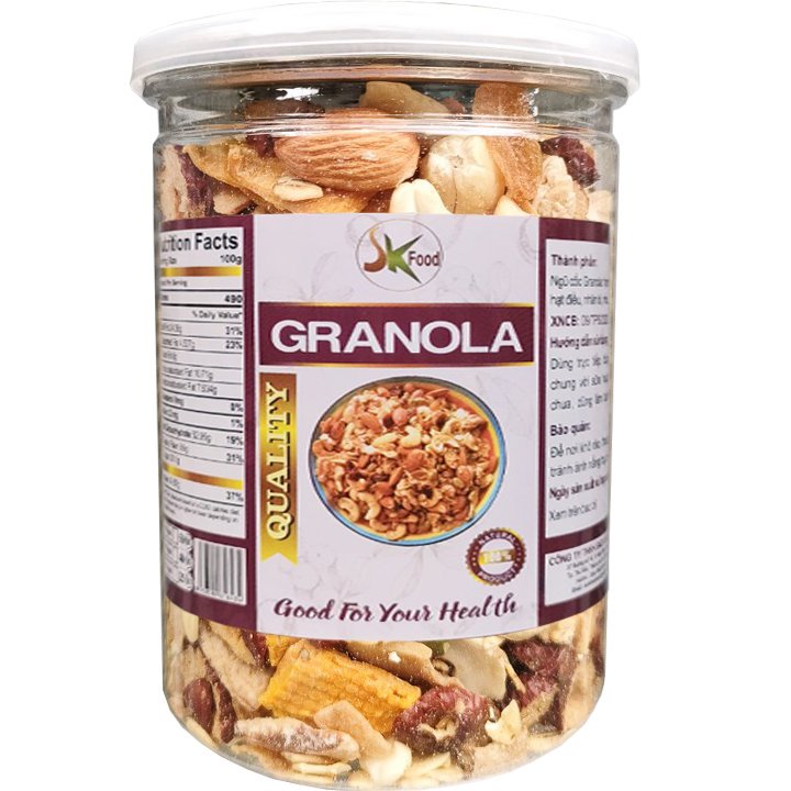 Granola ngũ cốc dinh dưỡng giúp ăn kiêng giảm cân hiệu quả - Hũ 300G