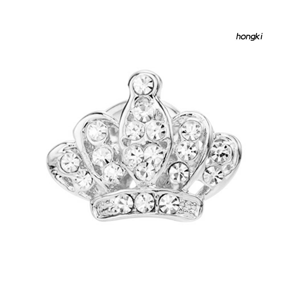 Ghim Cài Áo Hình Vương Miện Đính Đá Nhân Tạo Thời Trang