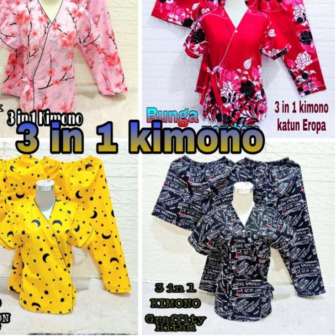 11.11|R-1287||Người Lớn 3 Trong 1 Bộ Đồ Ngủ Kimono Có Hoa Văn / Nhân Vật | BigBuy360 - bigbuy360.vn