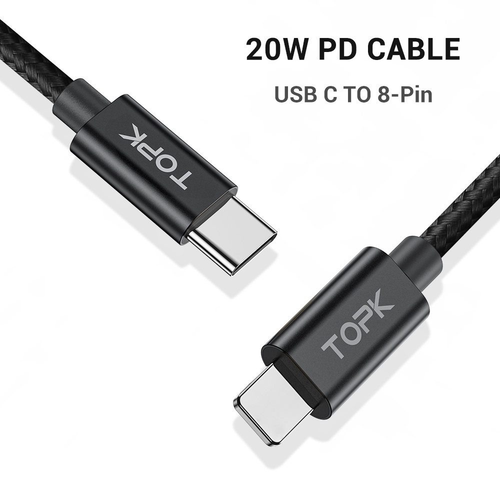 TOPK Dây Cáp Sạc Nhanh USB Type C AP10 Cho iPhone 6 7 8 11 X XS