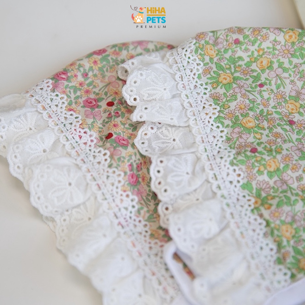 Áo Cho Cún Mèo Có Nón Đi Kèm Vải Hoa Cao Cấp Quần Áo Thú Cưng Thiết Kế Hàn Quốc Hihapet.