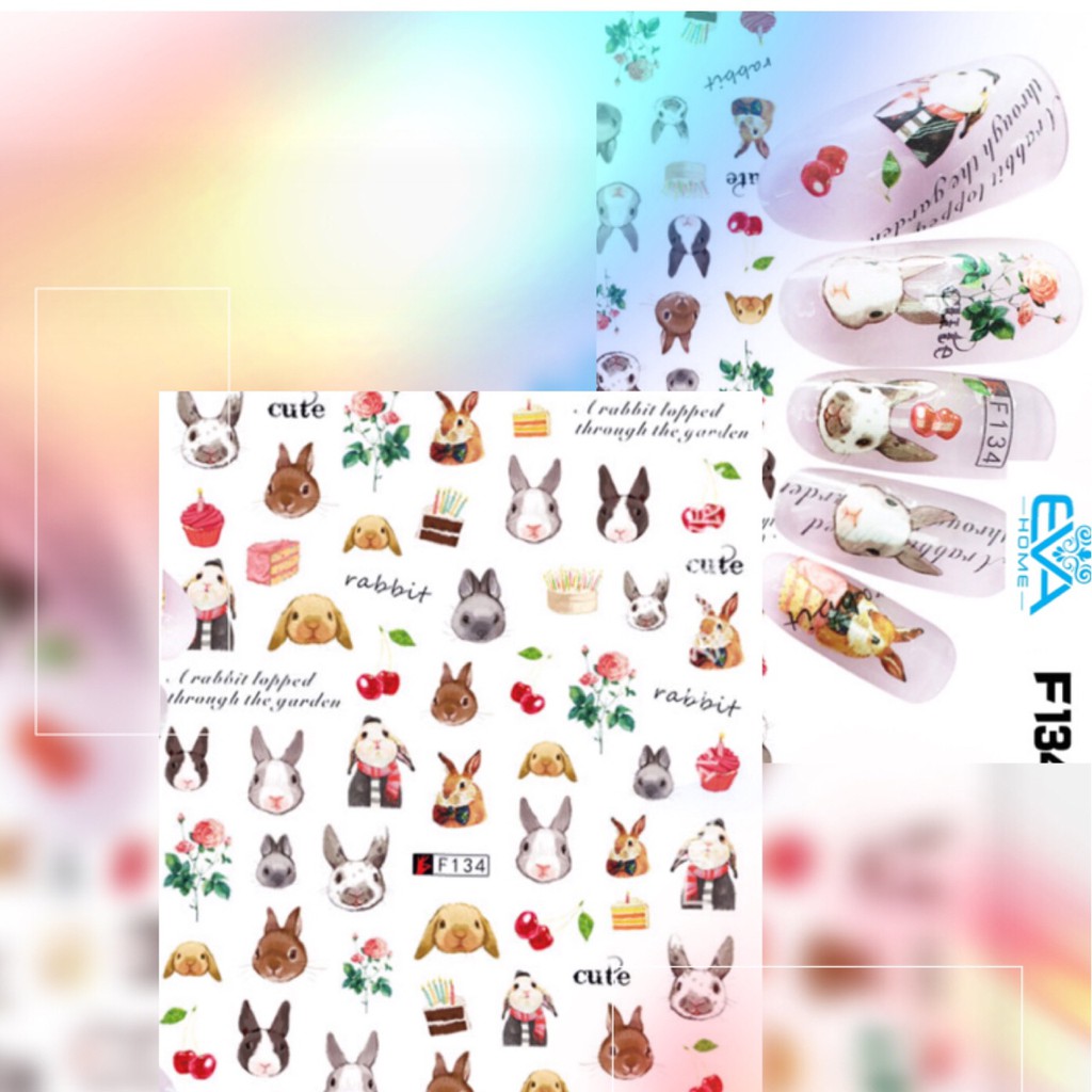 Miếng Dán Móng Tay 3D Nail Sticker Tráng Trí Hoạt Hình F134