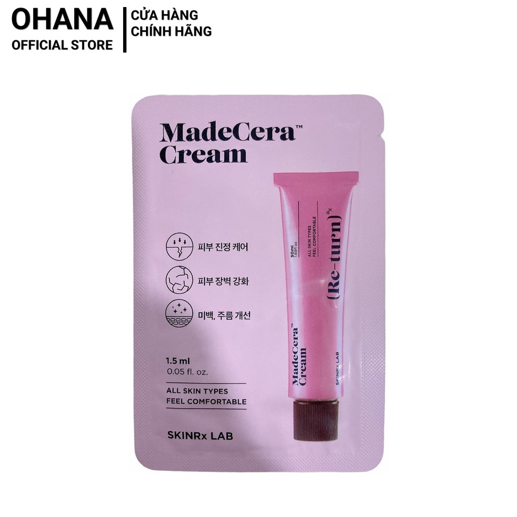 [Quà Tặng Không Bán] Kem dưỡng da mặt dưỡng ẩm, ngăn lão hóa SKINRx LAB Madecera Cream 1.5ml - Sample size for Huxley