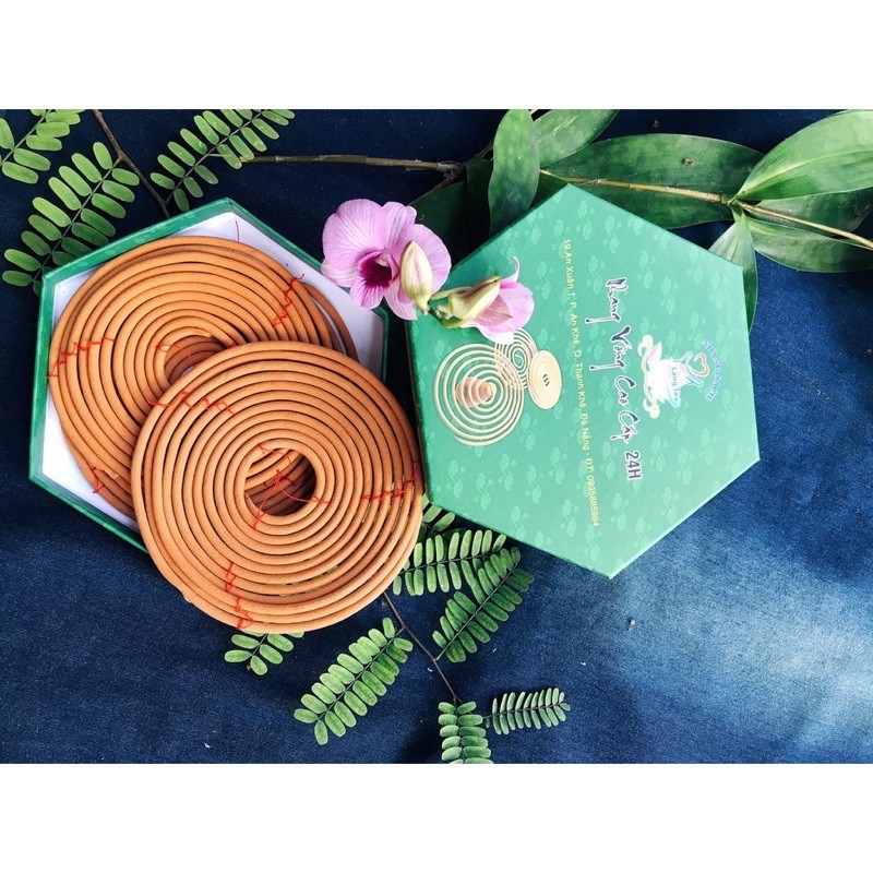 Nhang Vòng 24h CHANH SẢ - 10 vòng/hộp - Nhang sạch Làng Ta