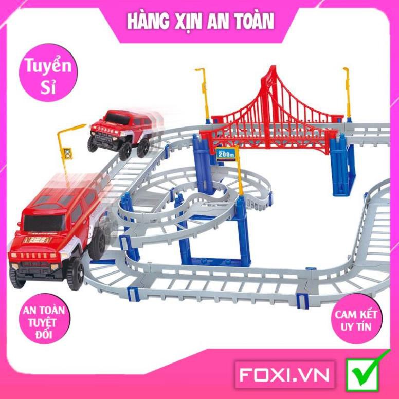 Mô hình lắp ráp đường ray xe lửa Foxi-Xếp hình tàu hỏa-tàu lượn siêu tốc-đa dạng và sáng tạo-tăng sự khéo léo cho đôitay