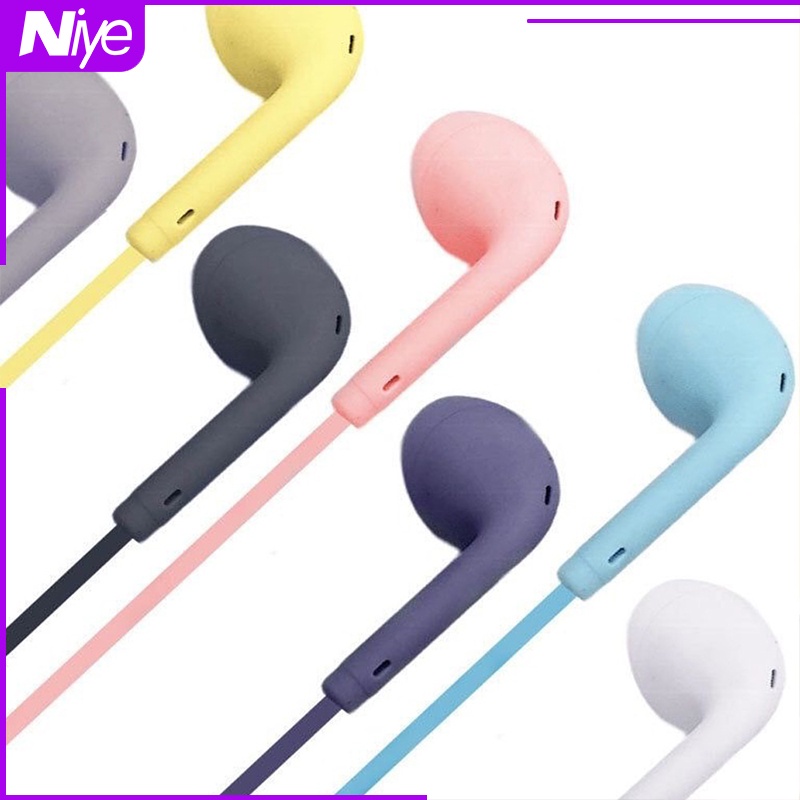 Tai nghe thể thao Tai nghe U19 phổ thông Macaron Loa siêu trầm có dây 3.5mm Tai nghe kèm micrô