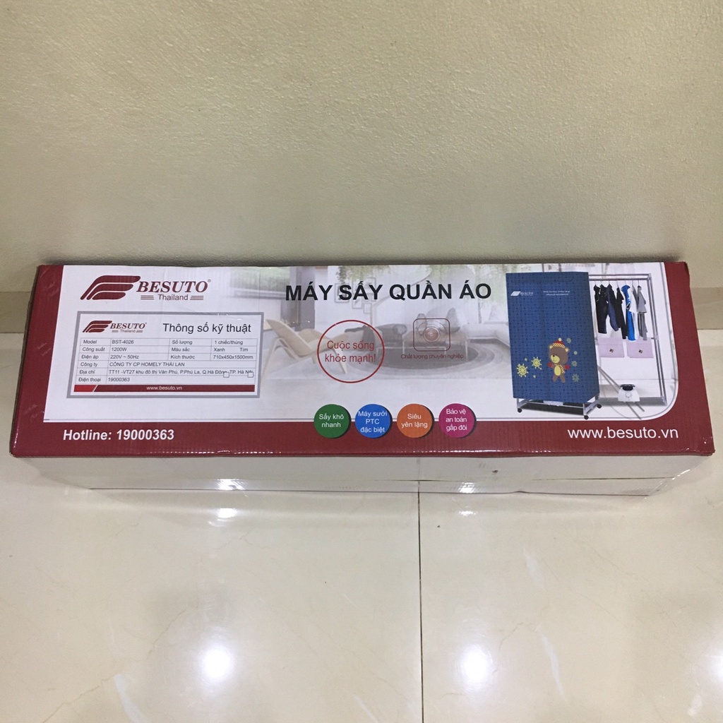 Tủ sấy quần áo,Máy sấy quần áo Besuto Thái Lan bản mới tiện lợi dễ lắp ráp và hỗ trợ diệt khuẩn cho quần áo_MC1