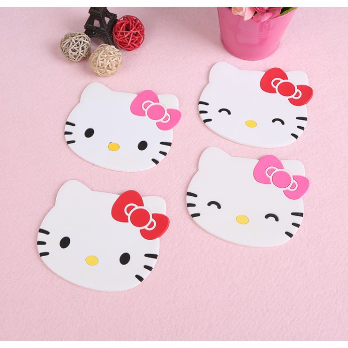 Tấm lót cốc mèo kitty rất xinh  xắn 10cm F247SPTS Bikerstorethainguyen eefy11