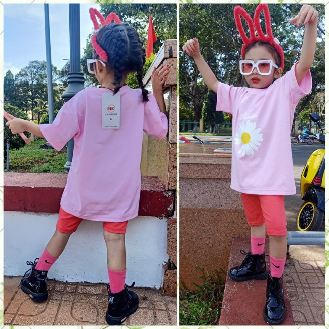 Đồ bộ bé gái áo thun cho bé trai và gái đẹp mát mẻ thời trang size từ 5 đến 14 tuổi 0114