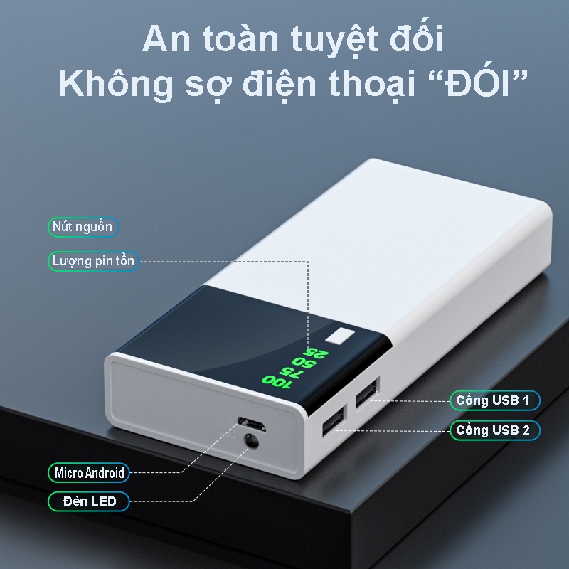 Pin Sạc Dự Phòng 10000mah [Freeship] Pin Dự Phòng Sạc Nhanh Nhỏ Gọn Tiện Lợi Power Bank