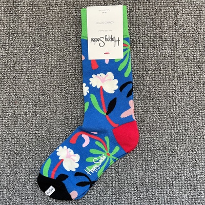 1 Đôi Vớ Tất Chân Cotton In Họa Tiết Thời Trang Nam Nữ Happy Socks
