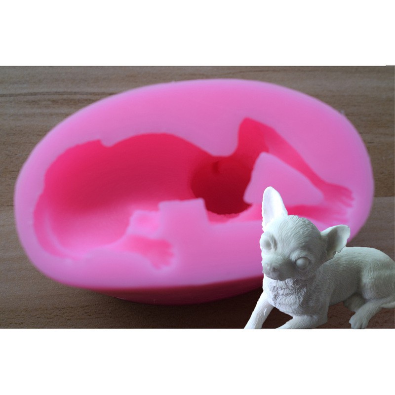 Khuôn Silicone Làm Bánh Hình Chó Chihuahua 3d