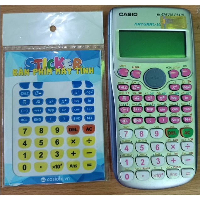 Sticker dán bàn phím máy tính casio fx 570vnplus, fx 570esplus, dán phím hàng chất lượng cao sắc nét