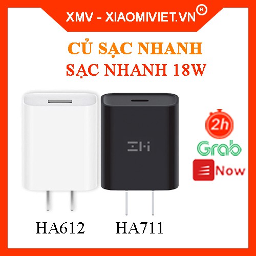 Cốc sạc/Củ sạc nhanh Xiaomi Zmi 18W HA612/HA711 - Hàng chính hãng