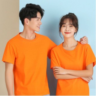 Áo thun trơn MÀU CAM, chất liệu cotton - Áo phông Nam Nữ cổ tròn Thấm hút mồ hôi, dễ phối đồ. Nhận IN ẤN theo yêu cầu