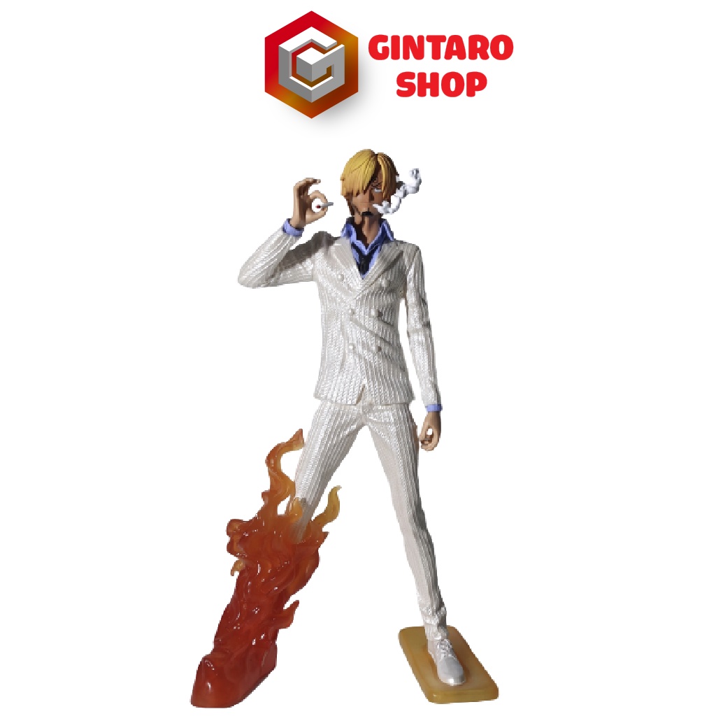Mô hình One Piece Sanji chân phát ra lửa, Mô hình Sanji cao 32cm trong băng hải tặc mũ rơm GINTARO SHOP