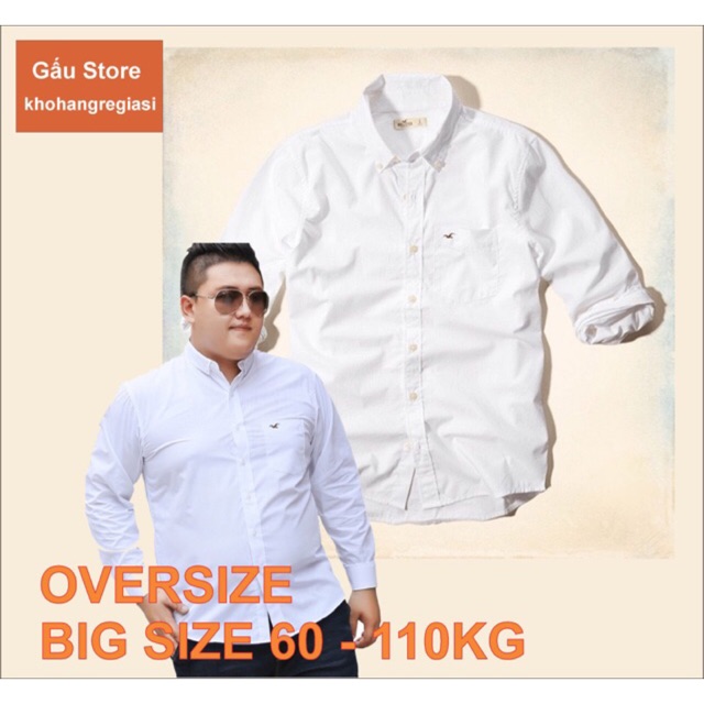 Áo sơ mi nam GẤU 194 cổ thuyền tay dài vải lụa mềm mại, ít nhăn - chuẩn form regular fit sang trọng - Hollister BigSize | BigBuy360 - bigbuy360.vn