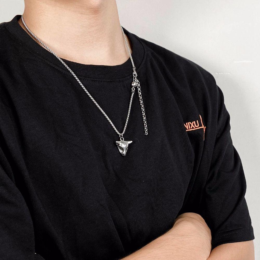 Vòng cổ Thép Titan Mặt Hình Đầu Hươu Sáng Tạo Cho Nam Nữ