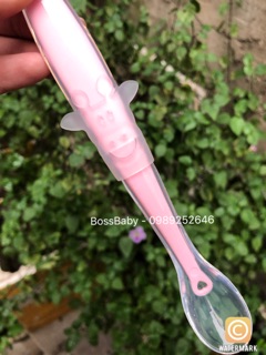 Thìa ăn dặm silicone cán dài Bibo