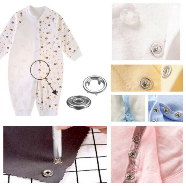 Kìm bấm cúc vành và 100 cúc vành màu