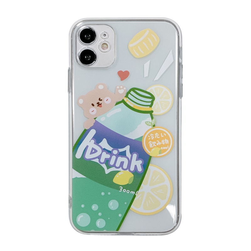 Ốp lưng iphone Ốp điện thoại Suntaiho TPU mềm trong suốt in hình chai nước cho iPhone 7 8 Plus 6/6s 11 Pro max 12Pro XS Max X XR