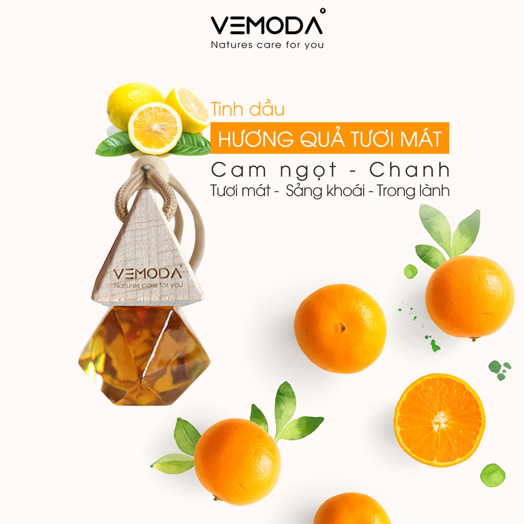 Lọ treo tinh dầu Vemoda: Hương quả tươi mát giúp thanh lọc không khí, thư giãn - Dung tích 8ml