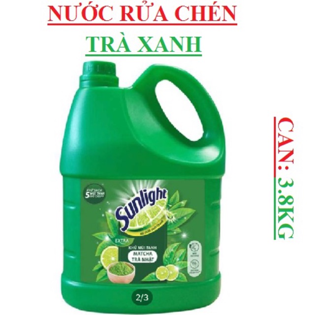 Rửa chén sunlight trà xanh 3,8 kg