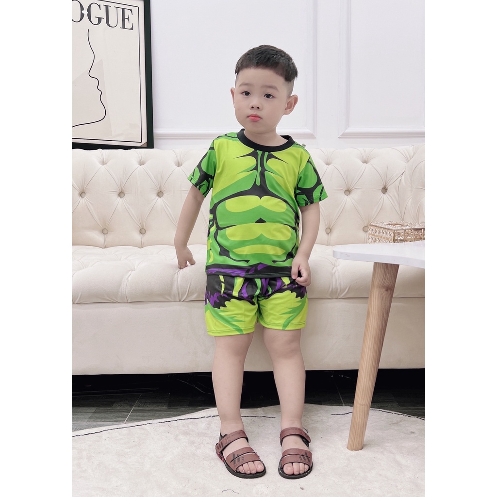 Bộ thun bé trai siêu nhân 3D co dãn 4C loại 1 cho bé