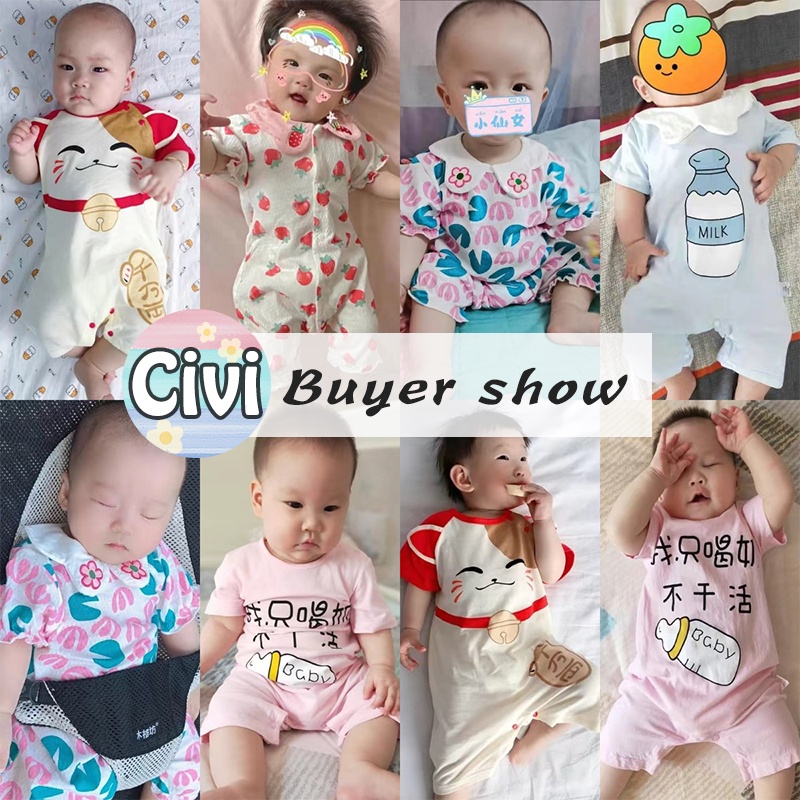 Áo Liền Quần Bằng Cotton Mỏng Tay Lửng Thời Trang Mùa Hè Dành Cho Bé Gái 1011
