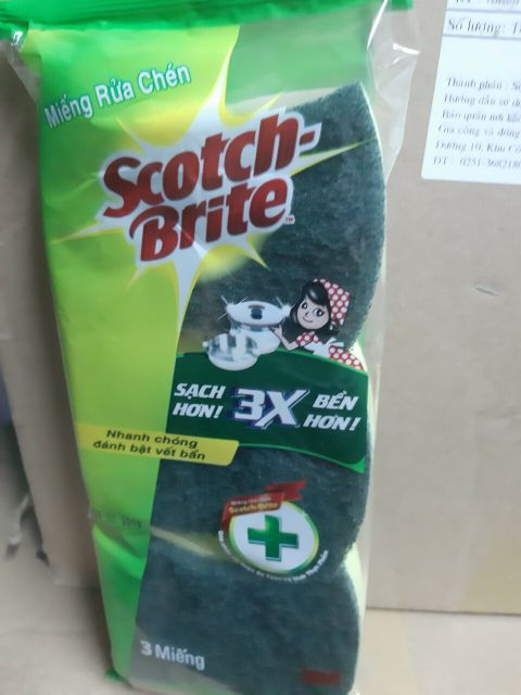 Bộ 3 miếng rửa chén Scotch Brite 3M