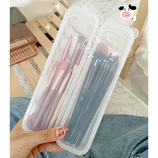 Hộp Đựng Cọ Trang Điểm Bằng Rơm Trong Suốt Chống Bụi Tiện Dụng