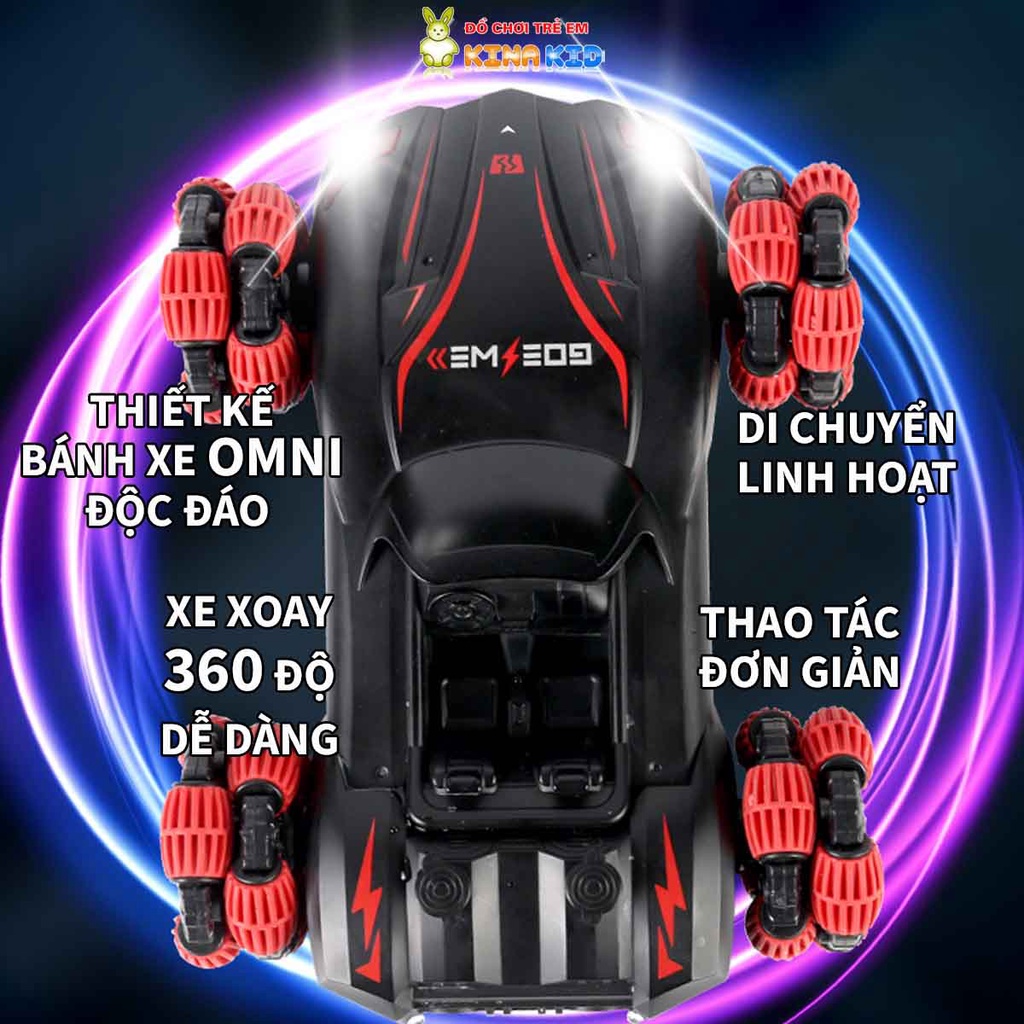 Xe Điều Khiển Từ Xa Mui Trần Goeswe, Xoay 360 Độ, Sáng Đèn, Phát Nhạc, Phun Sương Kép Siêu Ngầu