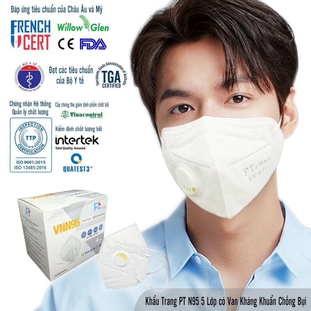 Khẩu Trang Y Tế 5 Lớp Kháng khuẩn PT Mask VNN95 (Hộp gồm 10 Cái )