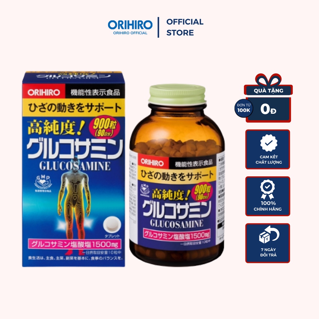 Viên uống bổ sung Glucosamine ORIHIRO Nhật Bản giảm đau xương khớp 900