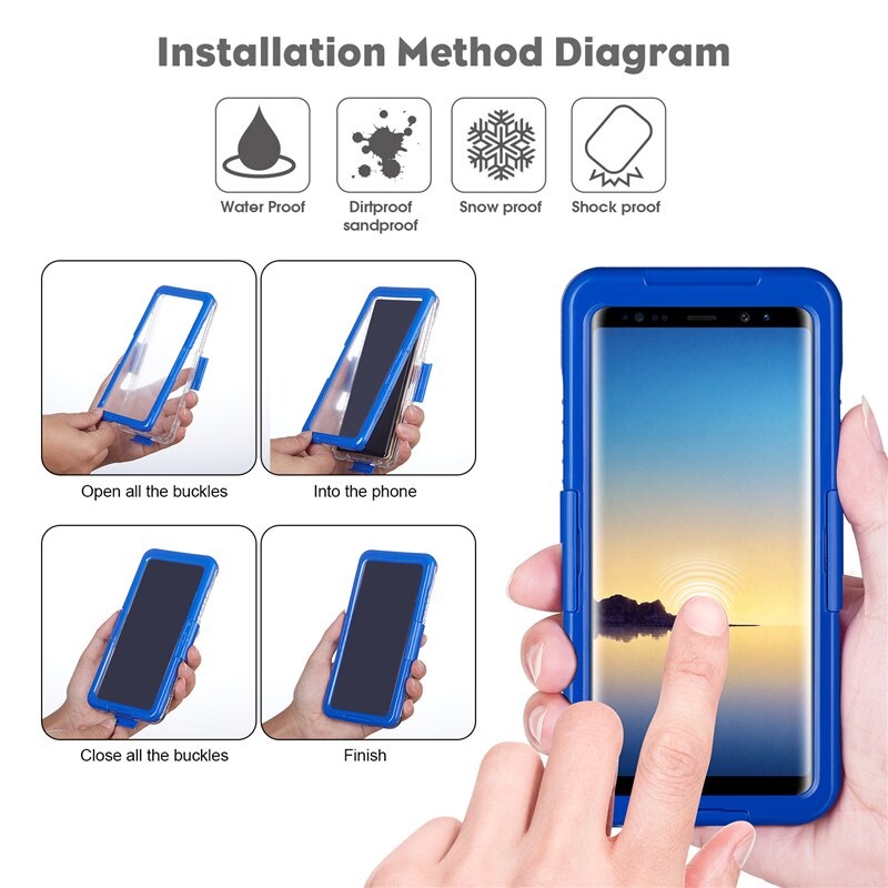 Ốp Điện Thoại Chống Thấm Nước IP68 Cho Xiaomi Mi 11T 12 12X Redmi 10 Note 11 11S 11E Pro plus K40S K50 POCO X4 M4 Pro