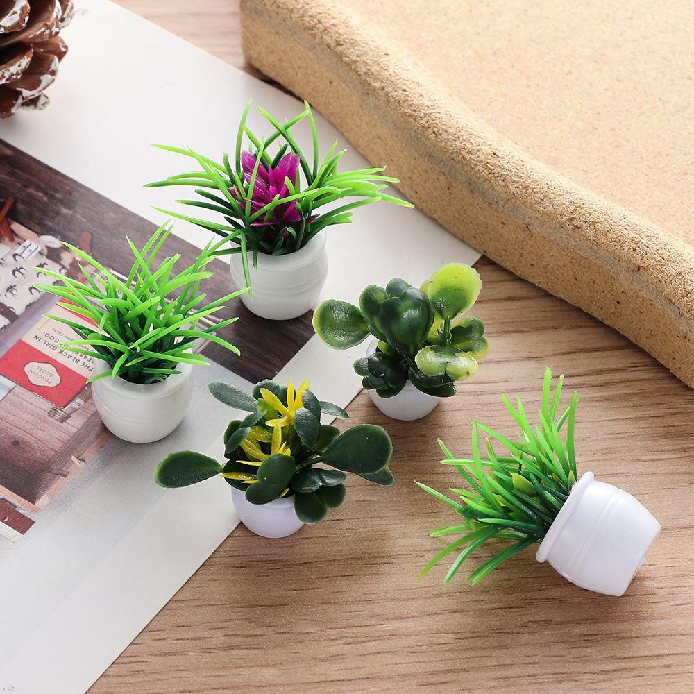 SUSANS Bộ 5 Chậu Cây Nhựa Mini Tỉ Lệ 1: 12 Dùng Trang Trí Nhà Búp Bê