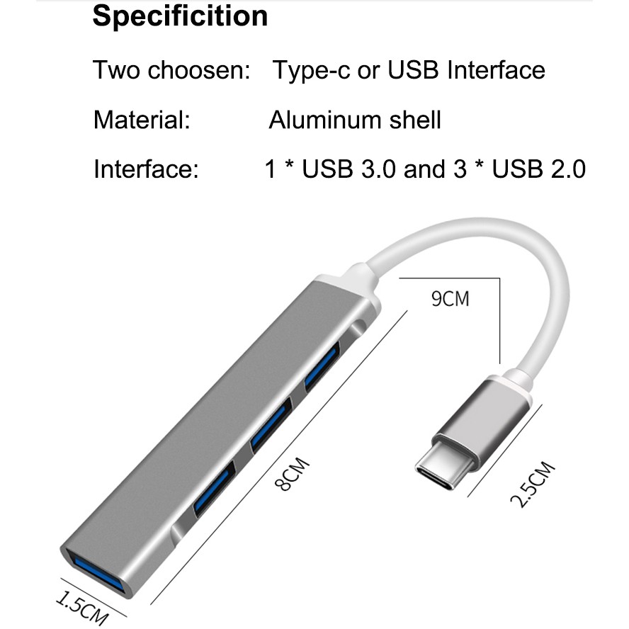 Bộ Chia Cổng Usb 3.0 / 2.0 Loại C Chất Lượng Cao | BigBuy360 - bigbuy360.vn