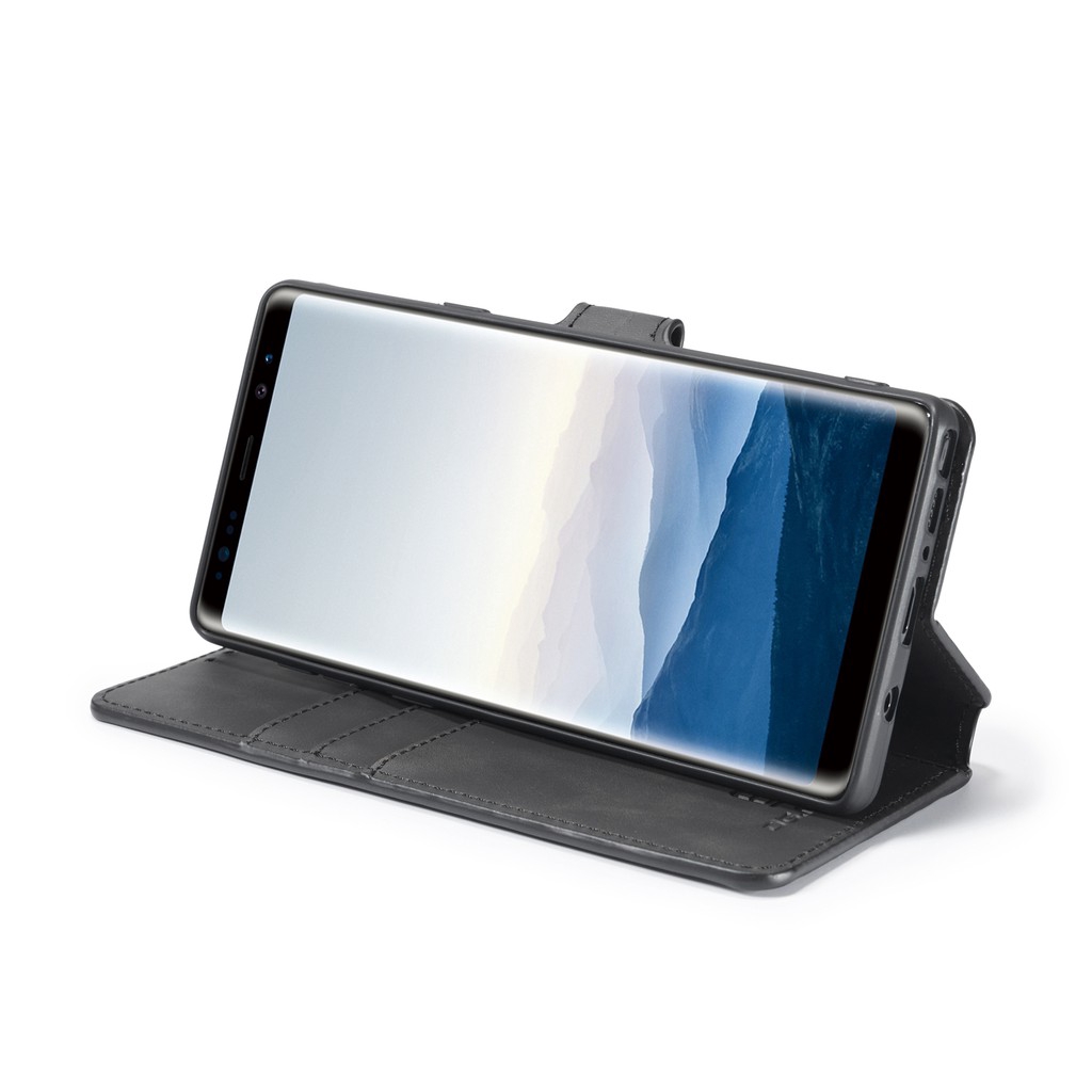 Bao da điện thoại điện thoại kiêm ví gập đựng thẻ màu trơn dành cho Samsung Galaxy S9/S9+/Note8/Note9