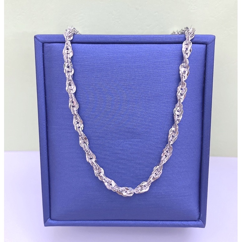 Dây chuyền xoắn bạc ý cao cấp - Bạc 925 xi bạch kim