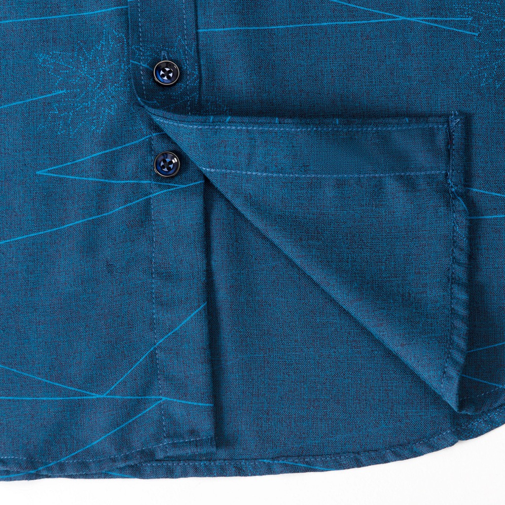 [HÀNG VIỆT NAM] Áo sơ mi Nam  thương hiệu Anton trung tuổi cộc tay vải sợi tre màu xanh sẫm họa tiết chìm – GD615 | BigBuy360 - bigbuy360.vn