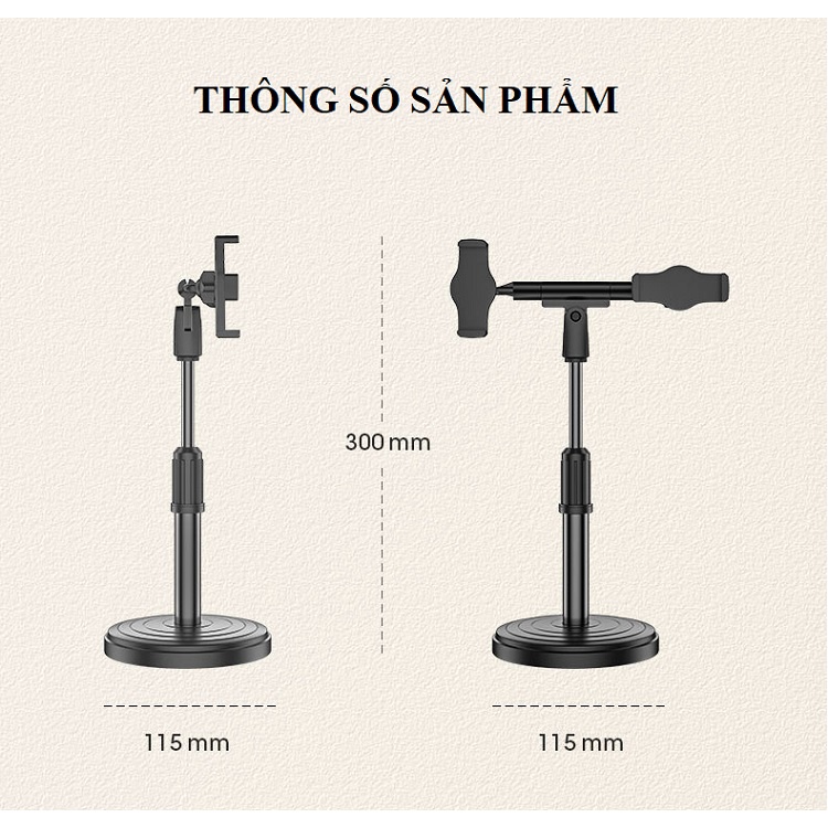 Giá điện thoại kẹp 2 máy để bàn siêu bền bỉ, khung cong chống rung lắc CF55 Shalla GSR