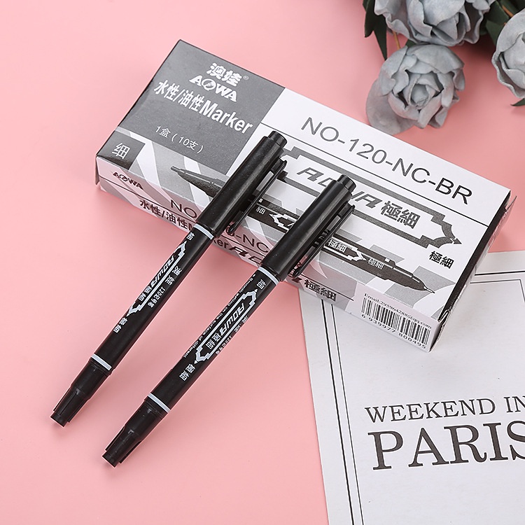 Bút dạ kính lông dầu 2 đầu bút viết dạ màu xanh, đen, đỏ viết CD (bút vĩnh cửu không xoá được)