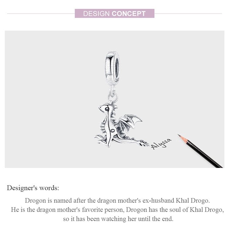 Mặt dây chuyền Bamoer bằng bạc 925 hình rồng châu Âu 3D độc đáo