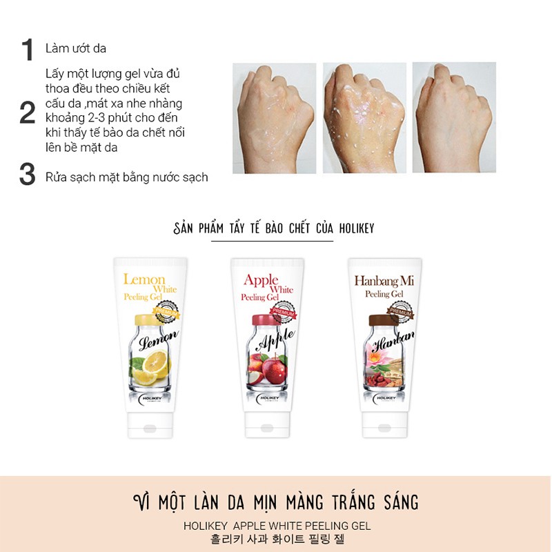 Tẩy Da Chết ❤️FREESHIP❤️ Tẩy Da Chết Holikey White Peeling Gel 100ML