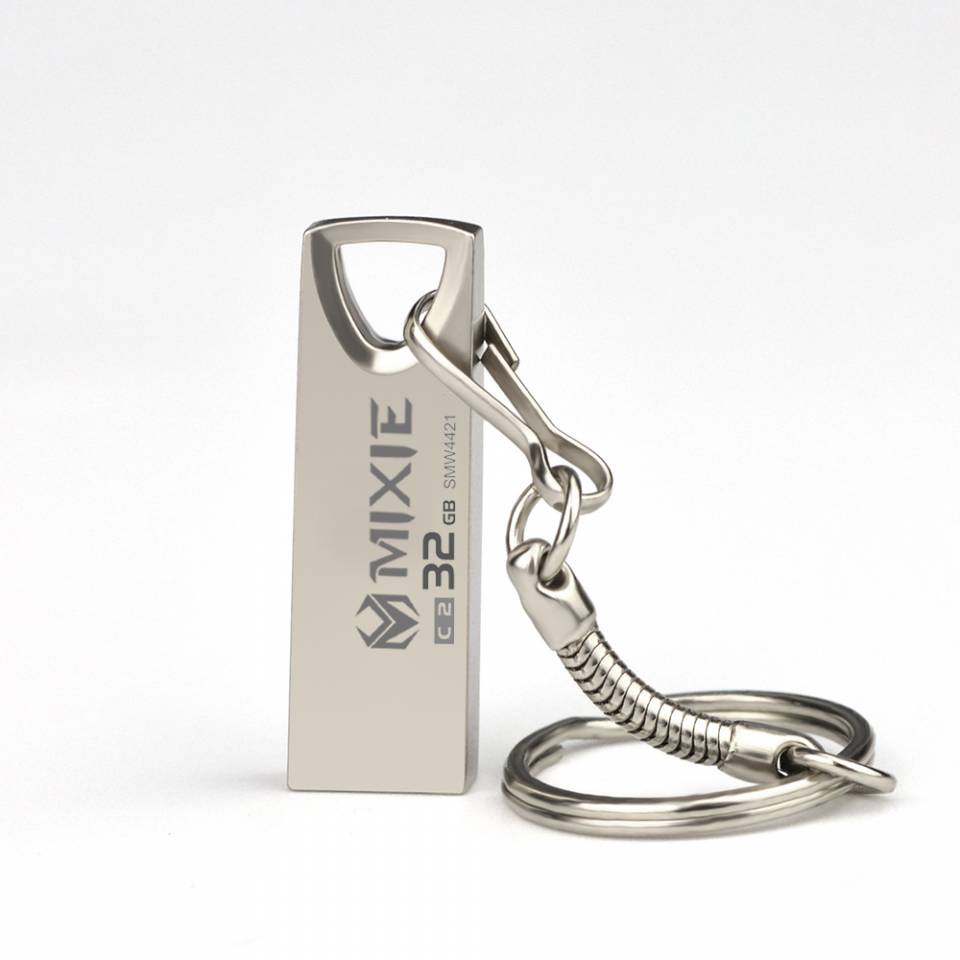 USB 2.0 MIXIE C2 DUNG LƯỢNG 32GB - KIM LOẠI, CÓ DÂY ĐEO, THỜI TRANG - Viễn Thông Đức Trí